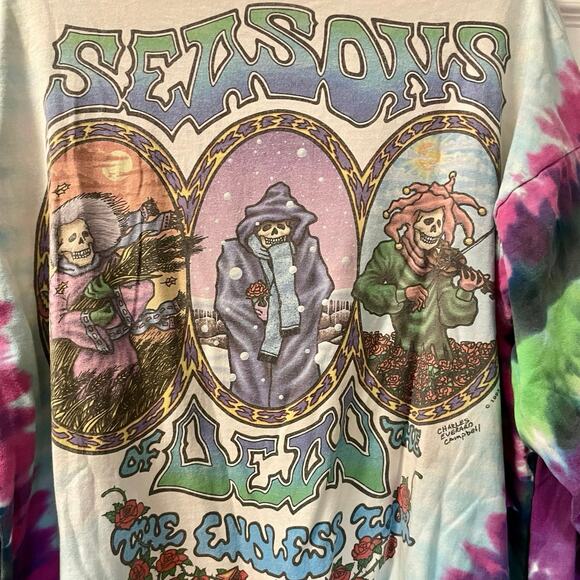 Vintage 90s Grateful Dead Seasons of Dead 1993 Single Stitch LS Shirt XL - Picture 4 of 5